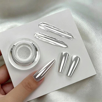 Poudre holographique chromée blanche effet coussin d'air, poudre néon métallique pour ongles, poudre magique effet miroir macaron, poudre scintillante aurore