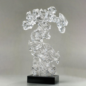 Custom Hotel moderno soggiorno decorazione d'interni resina trasparente blu finitura lucida acqua Splash scultura arte - Product Image 4