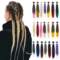 Extensions de cheveux synthétiques à basse température, tresses faciles à réaliser, dégradé monochrome, perruques synthétiques, tresses doubles faites à la machine