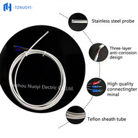PT100 3x30mm Stainless Steel Temperature Sensor Probe K-type FEP PTFE PFA Thermocouple Waterproof RTD Sensing Wire OEM ODM IP68