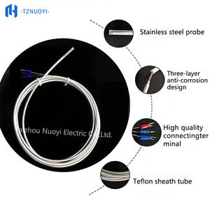 مستشعر حرارة <span class=keywords><strong>PT100</strong></span> 3x30 مم من الفولاذ المقاوم للصدأ، مسبار حراري من النوع K، مزود بـ FEP PTFE PFA، مقاوم للماء، سلك استشعار <span class=keywords><strong>RTD</strong></span> - Product Image 4
