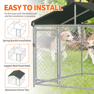 Recinto para Perros de Exterior, Jaula Grande y Resistente para Perros, Caseta de Malla para Mascotas, Valla de Acero con Cierre Seguro - Product Image 4