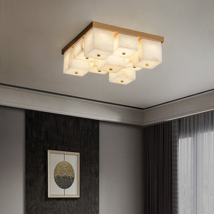 Lámpara de Techo de Cobre con Acabado Mármol, LED 3000k, Minimalista y Moderna, para Dormitorio, Comedor, Estudio, Sala de Estar, Pasillo - Product Image 3