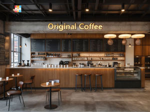 Quiosco de Café Moderno para Exteriores con Iluminación LED |   Mostrador de Barra Personalizado para Cafetería, Diseño de Interiores para Cafetería - Product Image 4