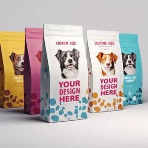 Exclusive Customization Dog Treats Bag Pouches Aluminum Foil Plastic Flat Bottom Pet Food Packaging Bag