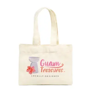 Custom Logo Print Small Canvas Tote Bag For Bread Baguette Package Shopping Bag