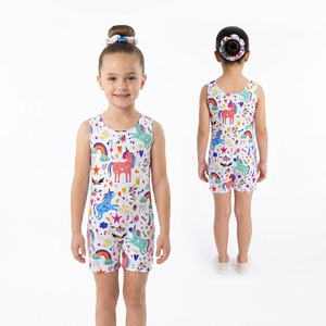 Traje de Baño de una Pieza con Estampado de Unicornio para Niñas, sin Mangas, de Secado Rápido, para Playa o Piscina, OEM/ODM Aceptable - Product Image 1