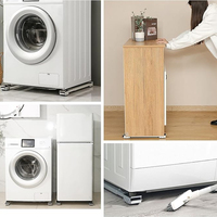 Support Universel pour Appareils Électroménagers, Socle Mobile Réglable avec 4 Roues en Acier Inoxydable pour Lave-linge, Sèche-linge, Réfrigérateur