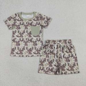 Ensemble de vêtements pour bébé garçon RTS Boutique Casual Summer Hunting Camouflage T-shirt et short 2 pièces Tenues pour enfants - Product Image 4