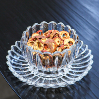 Assiette en Verre Style Japonais Moderne pour Fruits Secs, Bols en Verre pour Desserts Glacés et Assaisonnements, pour Cuisine et Maison