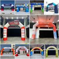 Aero balon acara raksasa luar ruangan lengkungan kustom pukulan naik lengkungan iklan miring lengkungan selesai tiup