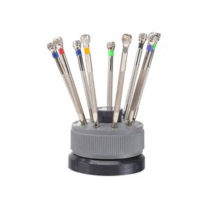 9 in 1 Precision DIY OEM Watch <b>Screwdriver</b> Tool Set with Plastic Handle Tool Steel Nickel Finish 3-Year Warranty 0.5-2.5mm Hex - Product Image 1
