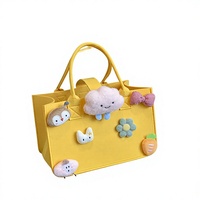 Sac fourre-tout en polyester horizontal pour maman, motif dessin animé, pochette en feutre, cadeau souvenir pour fête de 100 jours, style navetteur, idéal pour les sorties