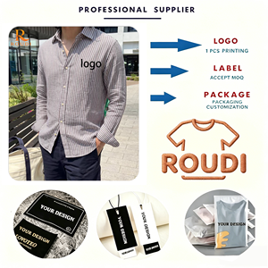 Camicia da Uomo 2026 Personalizzata a Righe Verticali in Lino con Bottoni, Manica Lunga, Colletto a Punta, Senza Logo, Casual, OEM ODM, Ingrosso - Product Image 2