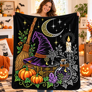 Halloween DIY Coloring Throw <b>Blanket</b> Rectangular Flannel Pumpkin Pattern Home Decor Autumn Seasonal Kids Activity <b>Blanket</b> - Product Image 3