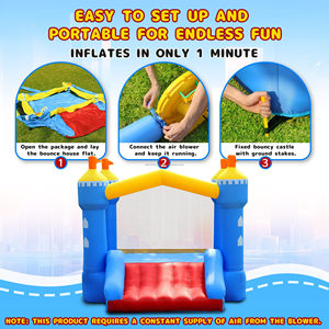 Château gonflable pour enfants avec toboggan pour intérieur, extérieur, jardin, château gonflable commercial pour location de fêtes d'anniversaire - Product Image 4