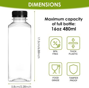 Custom LOGO Juice <b>Bottles</b> <b>Plastic</b> Cold Drinking Beverage Clear Reusable Containers Clear Milk <b>Bottles</b> Empty <b>Plastic</b> Juice <b>Bottle</b> - Product Image 2