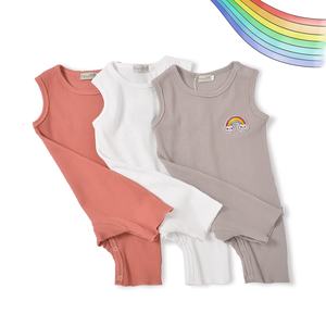 <span class=keywords><strong>Senza</strong></span> <span class=keywords><strong>maniche</strong></span> <span class=keywords><strong>pagliaccetto</strong></span> vestiti del bambino <span class=keywords><strong>pagliaccetto</strong></span> del bambino arcobaleno solido spandex del cotone <span class=keywords><strong>pagliaccetto</strong></span> del bambino - Product Image 2