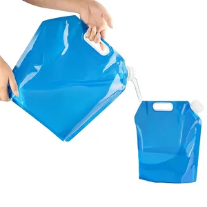 Transparent clair ménage 5 litres Portable en plastique vert sachets d'eau réutilisable jus boisson bébé alimentaire liquide emballage sac