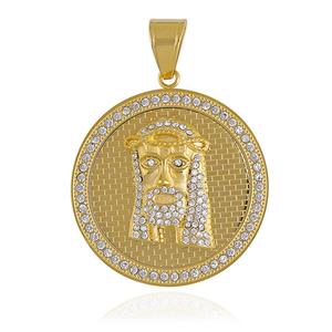 Colgante de Jesús en Acero Inoxidable Dorado, Joyería Personalizada, Accesorios Religiosos, Dijes de Cristal, Directo de Fábrica - Product Image 2