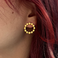 Boucles d'oreilles à la mode de style français simples pour femmes Nouveau design de cercle de mode avec de haute qualité pour les mariages