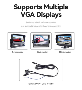 Xe tải 6-ch AHD Màn hình 110 độ điểm mù hệ thống phát hiện camera báo động âm thanh gương chiếu hậu cho xe nâng xe tải sao lưu - Product Image 3