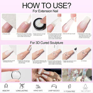 Umweltfreundliches PD20 Nicht-Klebendes Festes <span class=keywords><strong>UV</strong></span>-Aufbaugel Hohe Transparenz Gute Härte 3-4 Wochen Haltbar 3D-Dekoration - Product Image 5