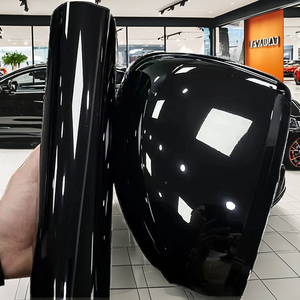 Rouleau complet de film vinyle coulé PET TPU noir piano cristal ultra brillant pour covering automobile, 1,52 x 18 m / 5 x 60 pi, vente en gros, direct usine - Product Image 2