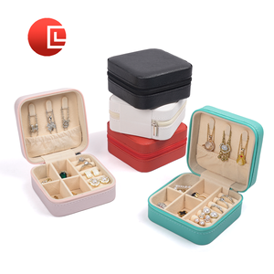 CHEN LU Portable Mini Travel Jewelry Case Display Custom Logo Small PU Leather Zipper Closure Popular <strong>Ring</strong> Earring <strong>Storage</strong> - Product Image 1
