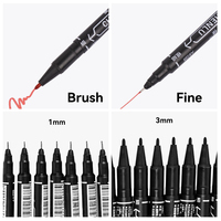 Vente en gros de stylos marqueurs permanents à pointe fine noire et double pointe à base d'huile à pointe fine de 1mm et 3mm pour l'écriture