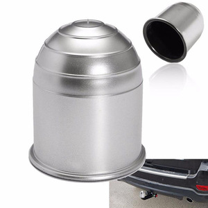 Couvre-boule de remorque 50 mm en plastique argenté, accessoire de remplacement universel - Product Image 1