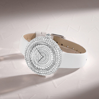 Montre pour femme en alliage de diamant étoilé Vodoy de qualité supérieure, bracelet en cuir véritable, style européen simple et élégant, étanche 30M, logo personnalisé