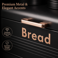 Boîte à pain isotherme pliable en métal moderne, conteneur de rangement de cuisine avec des boîtes hermétiques pour café, thé, sucre, personnalisable