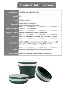 Manufacture Custom logo New 170ml Silicone <b>Macaron</b> Cup Cute Fun Folding cup Design Cross-Border Portable Collapsible Mug - Product Image 6