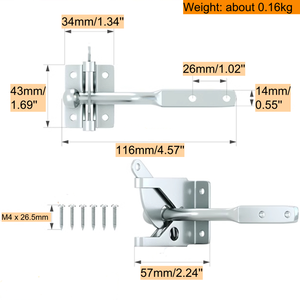 Loquet de portail extérieur en acier durable et PVC, auto-bloquant, étanche, facile à assembler, surface moderne enduite, pour animaux de compagnie, ferme, <span class=keywords><strong>jardin</strong></span> - Product Image 5