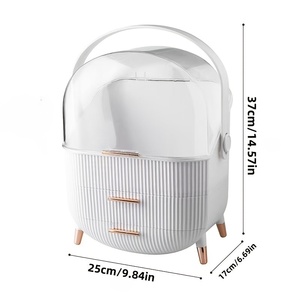 Organisateur de maquillage LYDHoome HD002 contemporain, grande capacité, en plastique, avec tiroirs, couvercle transparent, robuste, écologique, pour le rangement des cosmétiques - Product Image 4