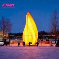Ballon gonflable en forme de feu d'activité de fête carrée, flamme gonflable de haute qualité avec lumière led pour la nuit de feu de joie