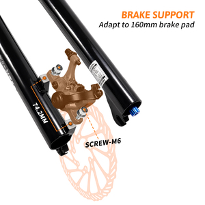 Fourche avant de vélo de montagne TOSEEK, <span class=keywords><strong>suspension</strong></span> pneumatique, 27,5/29 pouces, tige conique, réglage du rebond, verrouillage, équipement léger pour la course - Product Image 5