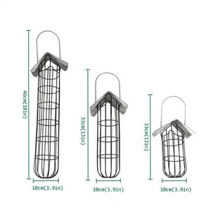 Support métallique en fer pour jardin Distributeur automatique d'aliments pour oiseaux en forme de boule de suif suspendu Mangeoire pour oiseaux sauvages d'extérieur - Product Image 2