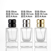 Botella Dispensadora Transparente de Fondo Grueso de 50 ml con 15 Prensas, Botella de Vidrio Vacía para Perfume Portátil de Alta Calidad, Botella sin Embalaje