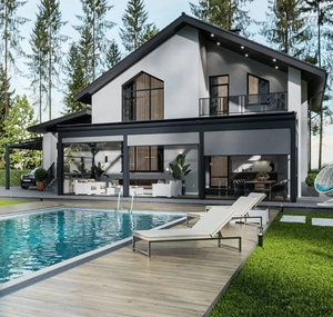 Auvent de terrasse électrique de luxe, kits de pergola pour cour arrière avec écran solaire latéral, tonnelles, auvents, pergolas en aluminium pour l'extérieur - Product Image 2