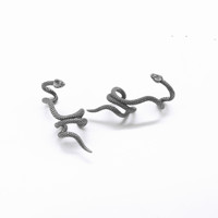 Boucles d'oreilles clips en argent tibétain Yunnique, motif serpent, design zodiaque animal, en acier inoxydable, pour hommes et femmes, bijoux de mode