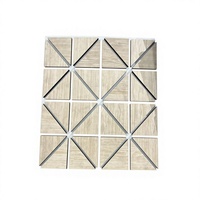 Panneau acoustique géométrique en grille de diamants de luxe, panneau d'isolation phonique en placage de bois découpé CNC pour la décoration des salles de banquet d'hôtel