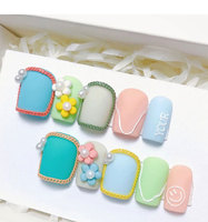 Charmes pour ongles, 12 grilles, chaînes métalliques, bijoux de manucure, chaîne métallique 3D colorée, accessoires pour l'art des ongles, logo personnalisé