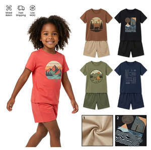Cheap <b>Polyester</b> Mixed Size Kids Summer Sets Assorted <b>T</b>-<b>Shirts</b> Woven <b>Shirts</b> Vests Shorts Children Clothes Bulk Surplus - Product Image 1
