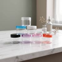 Mini pots transparents en PS avec couvercle à vis rond, contenants cosmétiques en plastique pour échantillons de crème, 10g 39x22mm, 15g 39x28mm, 20g 39x34mm, 25g 39x38mm