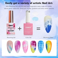 FZANEST Gel à Effet Fleur Transparent pour Ongles, Gel de Marbre à Effet Éclatant, Gel Liquide DIY pour Nail Art, Vernis à Ongles à Séchage Rapide