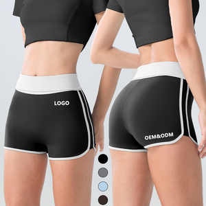 Shorts de yoga taille haute pour <span class=keywords><strong>femme</strong></span>, color block, effet push-up, avec poches, pour la course et l'entraînement - Product Image 1