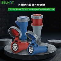 Set soket steker Industri tahan air IP67, peralatan daya konektor listrik Pria Wanita 3/4/5 Pin tahan ledakan