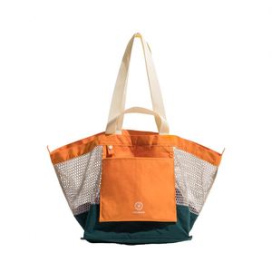 Women's Reusable Storage <b>Beach</b> <b>Bag</b> Mesh <b>Foldable</b> Lightweight Tote Canvas Letter Pattern Heat Transfer for Daily Use Travel - Product Image 1
